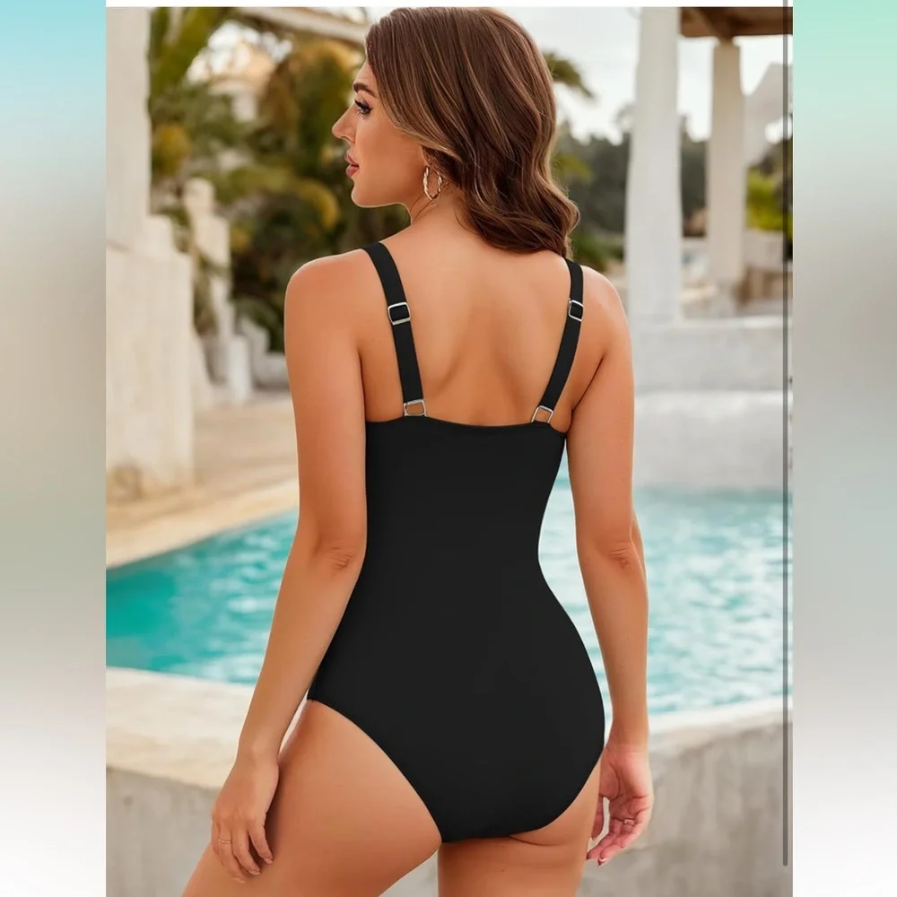 Cupshe Womens One Piece Swimsuits Tummy Control Bathing Suits Mesh Swim Suits - Picture 3 of 8